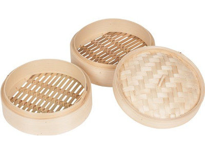 Cesta de Vapor de Bambu de 4 Camadas para Pote